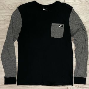 Black & Gray Nike Pocket Long Sleeve Shirt
